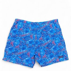 Vineyard Vines Blue Pink Floral Tropical Mesh Lined Swim Trunk Mens XL